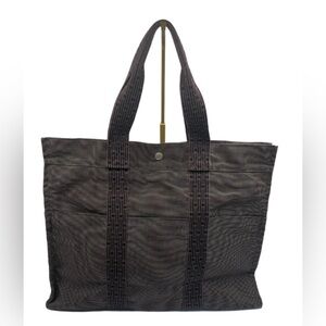 SOLD Authentic Hermes Large Tote Gray Polyamide Gray